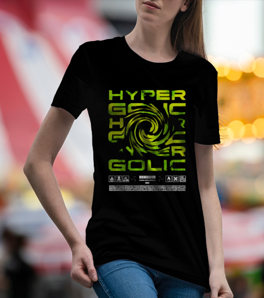 HYPERGOLIC SAFETY WARNING SYMBOLS SWIRL TEXT T-Shirt