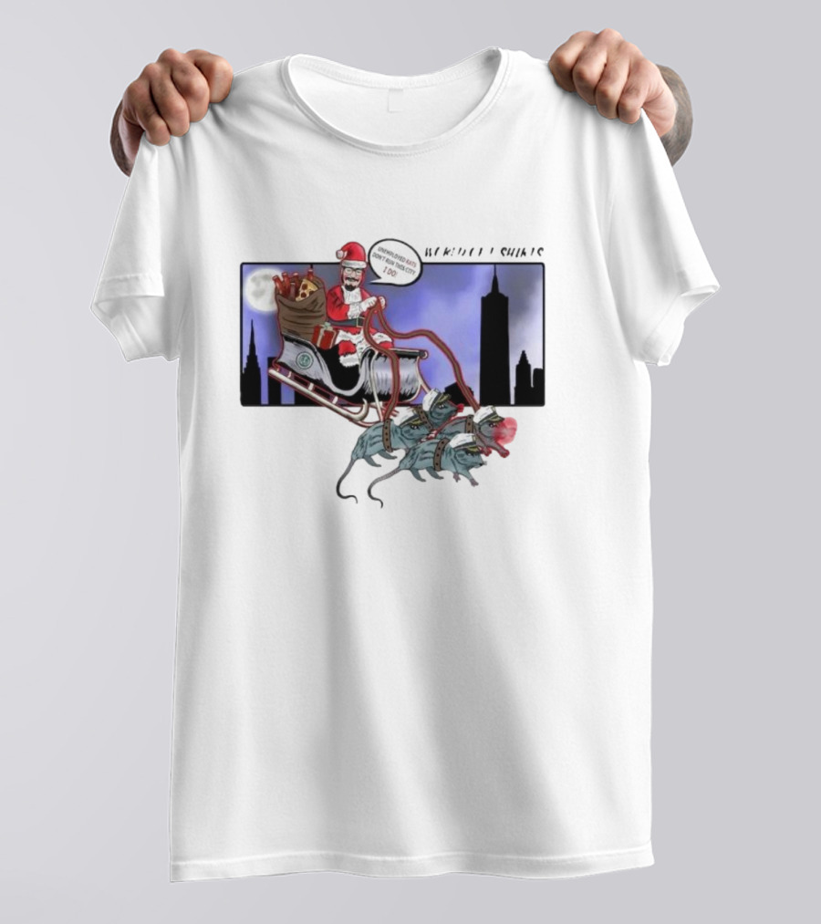 Josh Saves Christmas Chupacabras Sled New York City Skyline T-Shirt