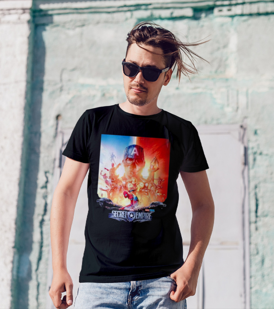 Marvel Secret Empire Captain America A Hydra Battle With Spider-Man And Avengers T-Shirt