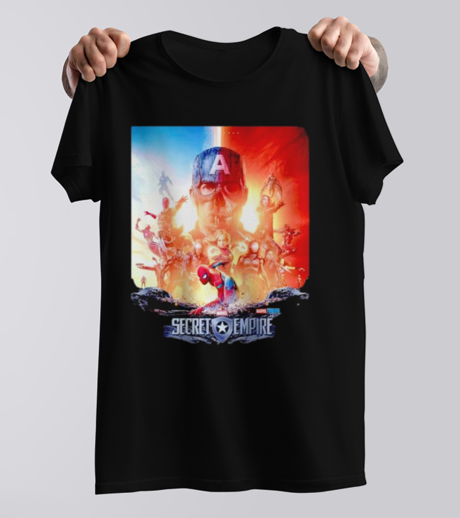Marvel Secret Empire Captain America A Hydra Battle With Spider-Man And Avengers T-Shirt