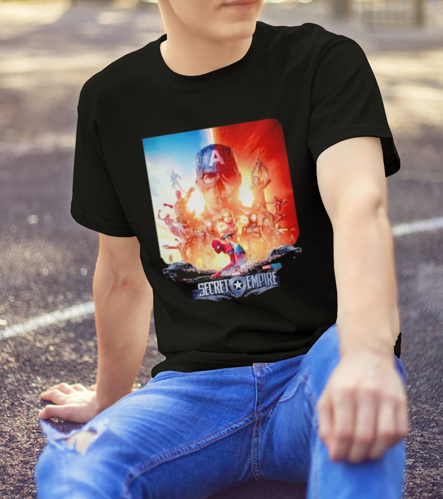 Marvel Secret Empire Captain America A Hydra Battle With Spider-Man And Avengers T-Shirt