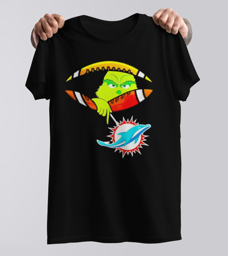 Miami Dolphins Grinch Football Fan Zipper T-Shirt