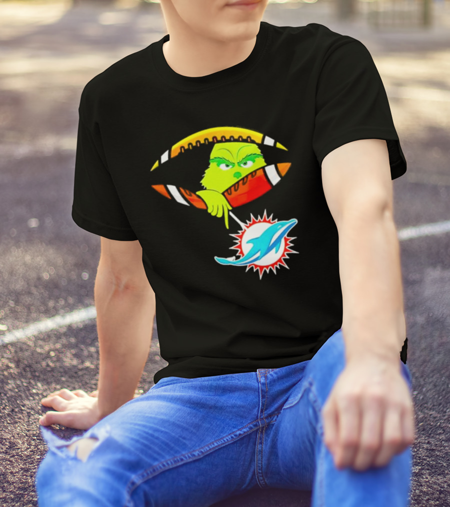 Miami Dolphins Grinch Football Fan Zipper T-Shirt