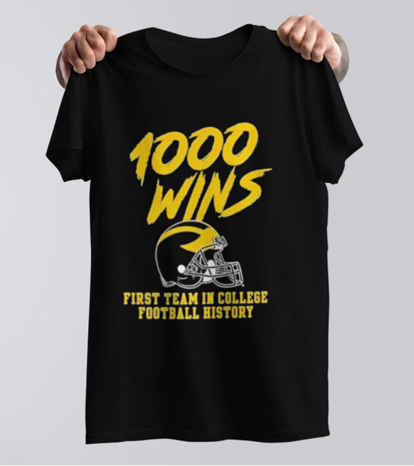 Michigan Wolverines 1000 Wins First Team In College Football History Helmet T-Shirt