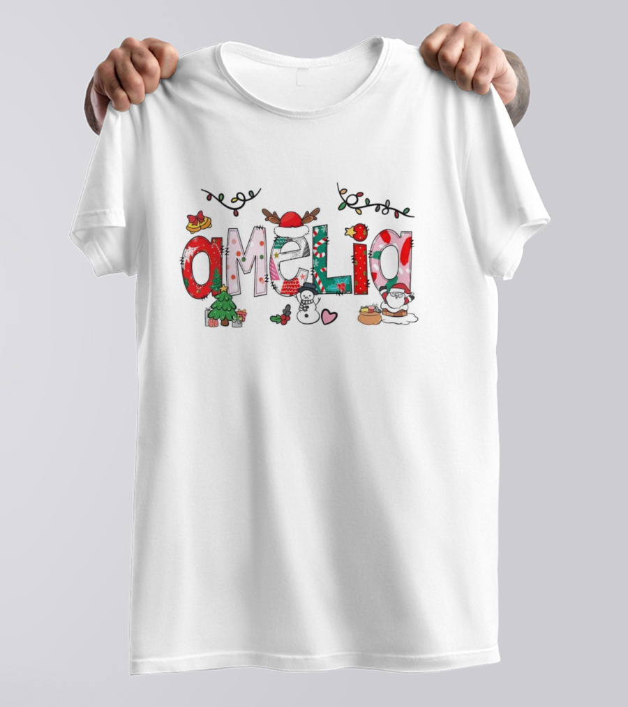 Personalized Christmas Decor Custom Name Amelia T-Shirt