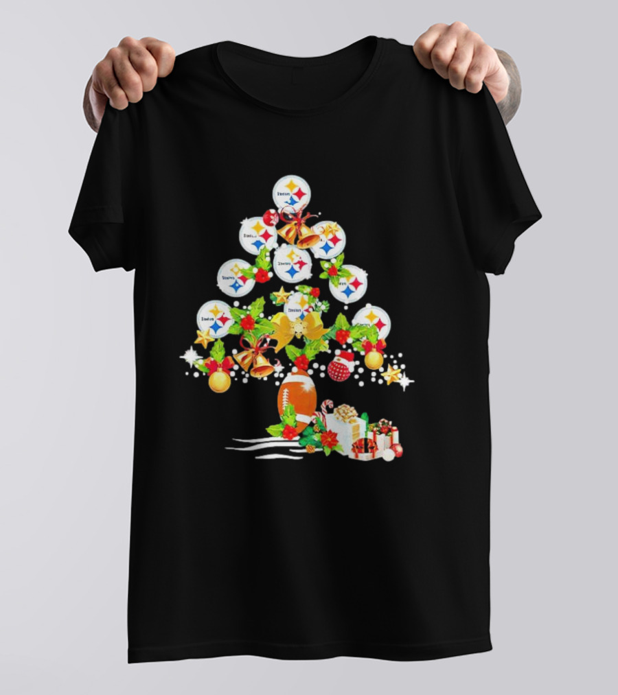 Pittsburgh Steelers Christmas Tree Holiday Football Ornaments And Gifts T-Shirt