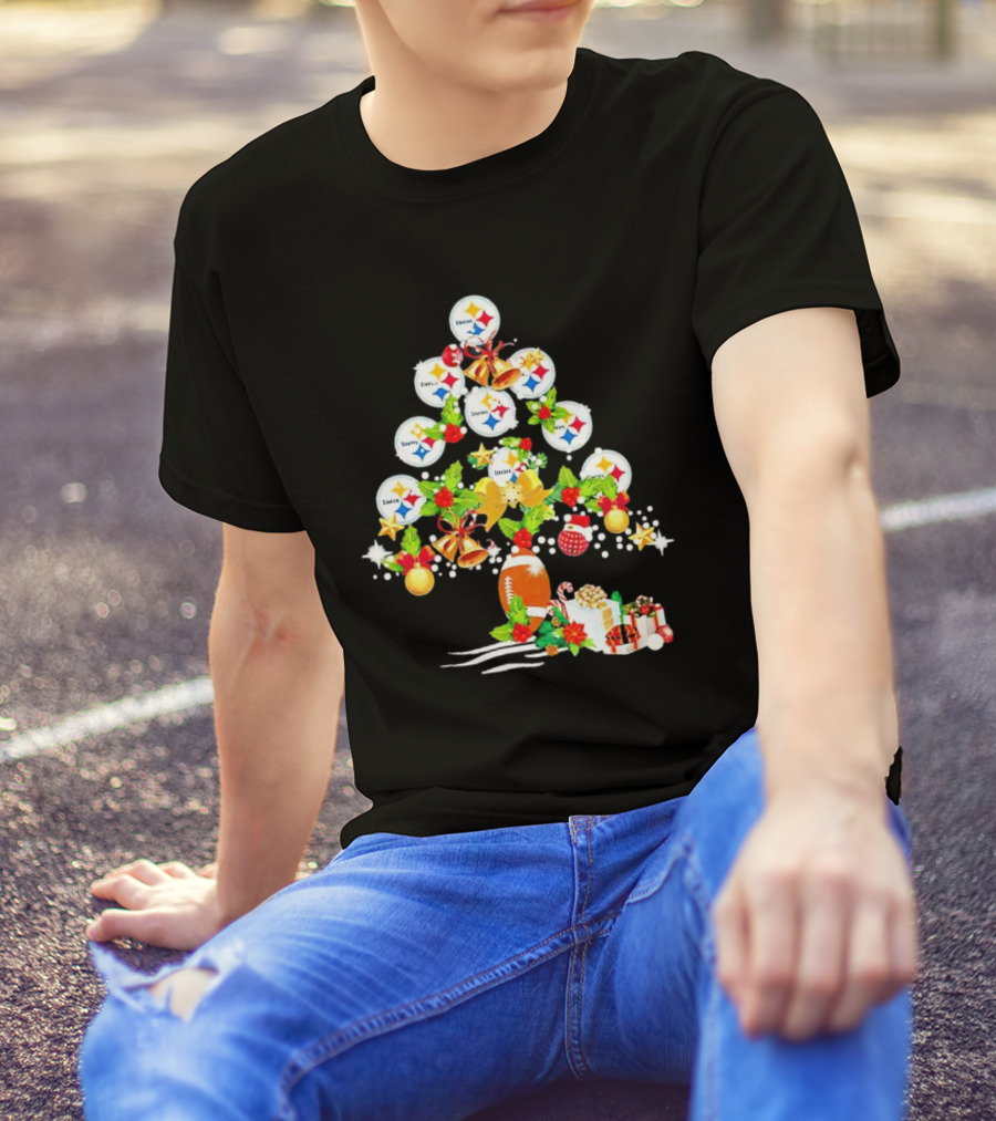 Pittsburgh Steelers Christmas Tree Holiday Football Ornaments And Gifts T-Shirt