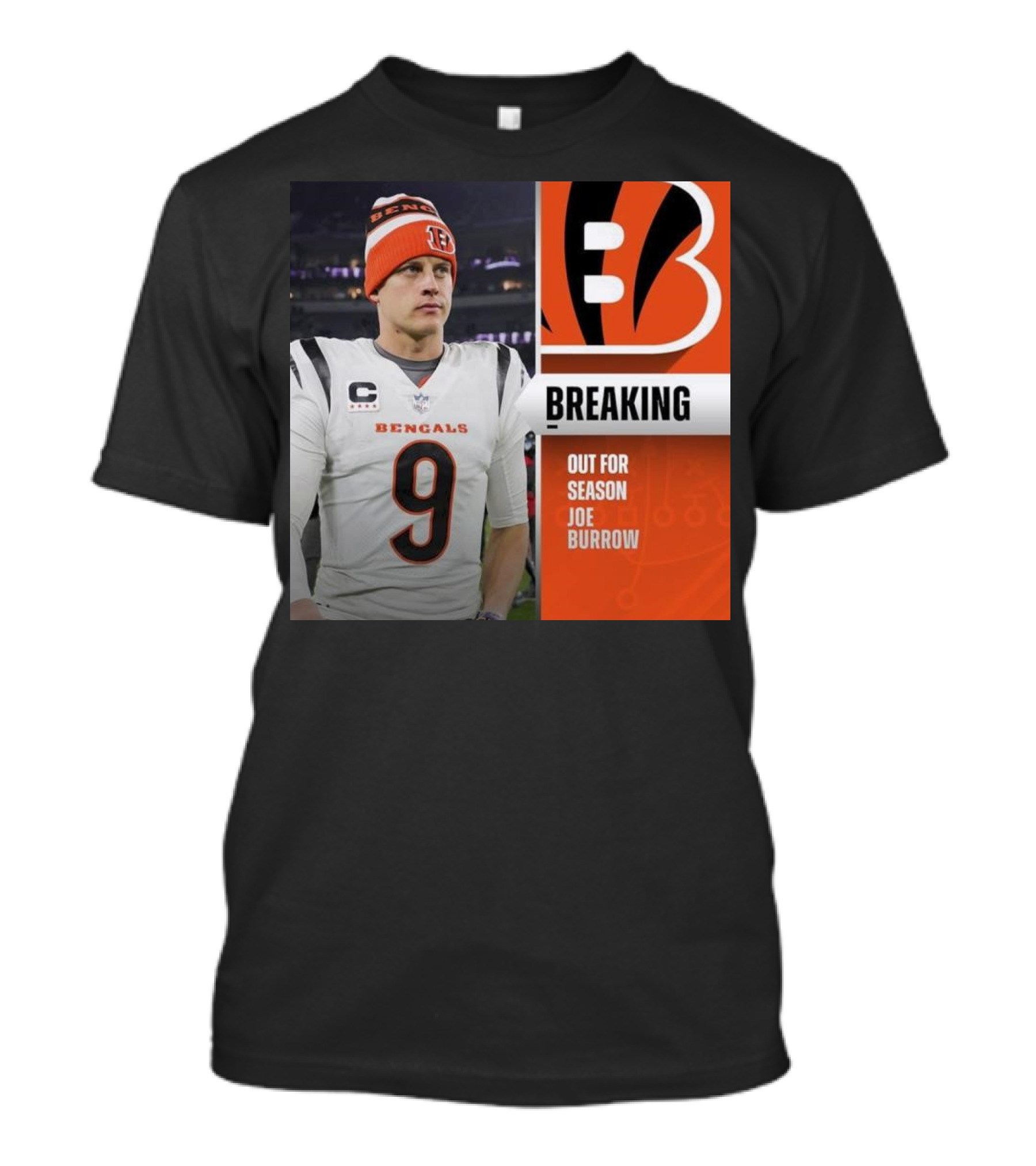 Breaking News Cincinnati Bengals Joe Burrow Out For Season Injury Update T-Shirt