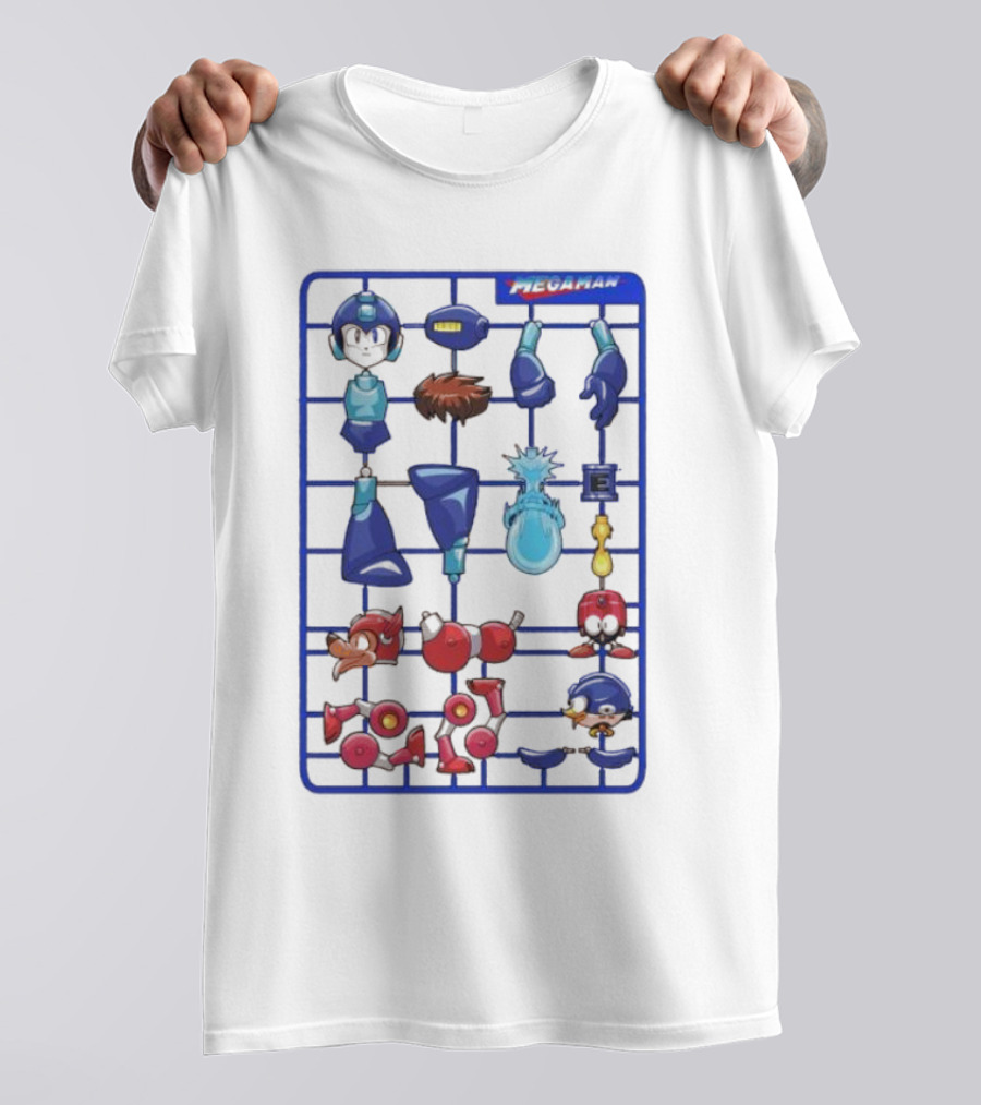 Capcom Megaman Assemble Toy Parts Blueprint T-Shirt