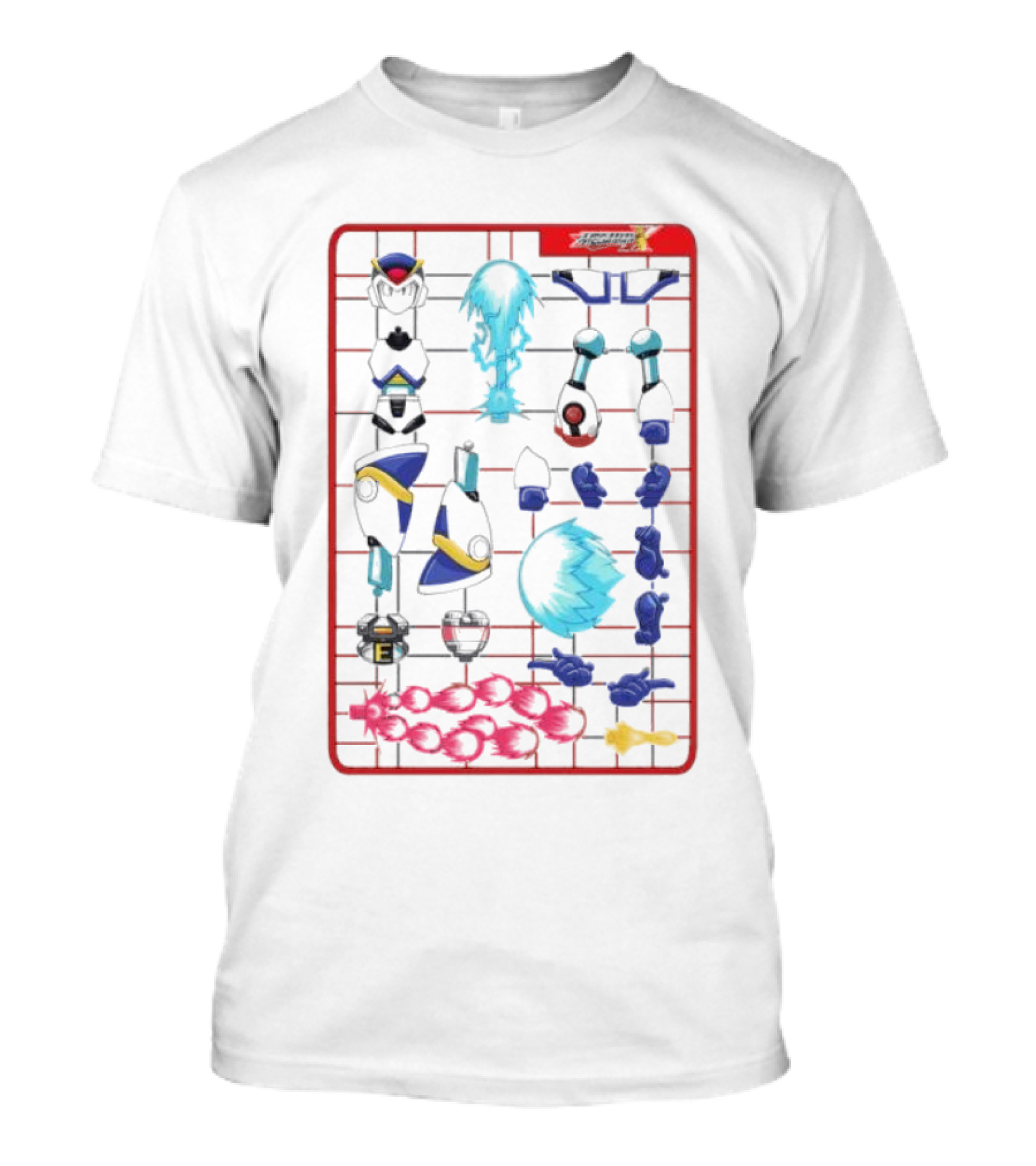 Capcom Megaman X Model Kit Assembly Parts T-Shirt