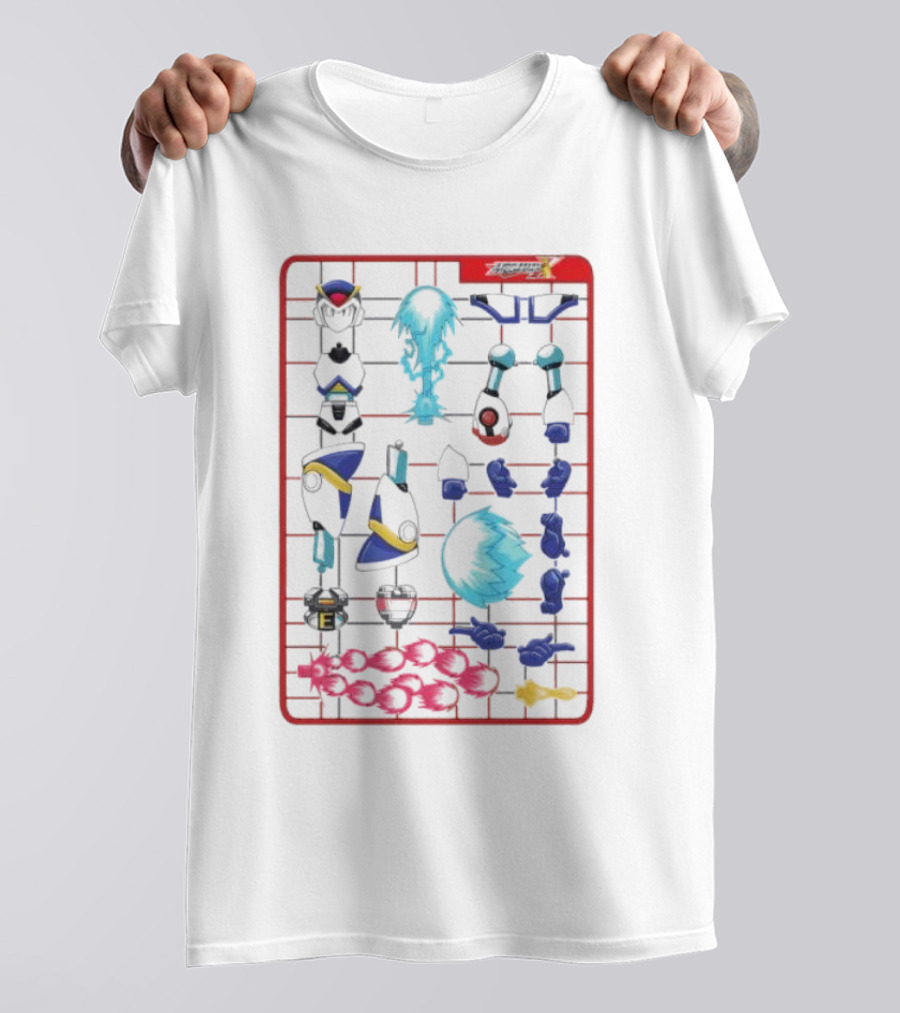 Capcom Megaman X Model Kit Assembly Parts T-Shirt