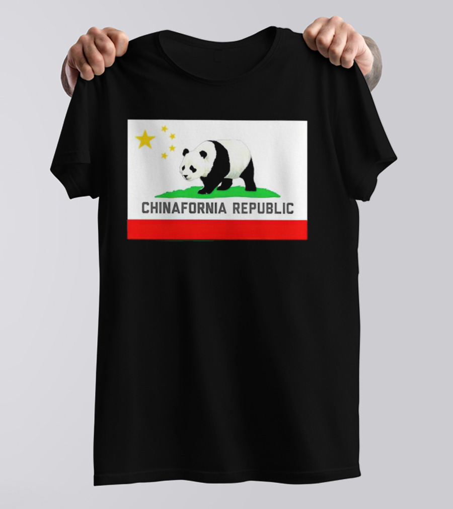 Chinafornia Republic Panda Flag Mockup T-Shirt