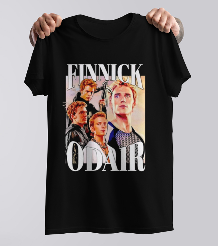 Finnick Odair Character Collage With Weaponry Elements T-Shirt