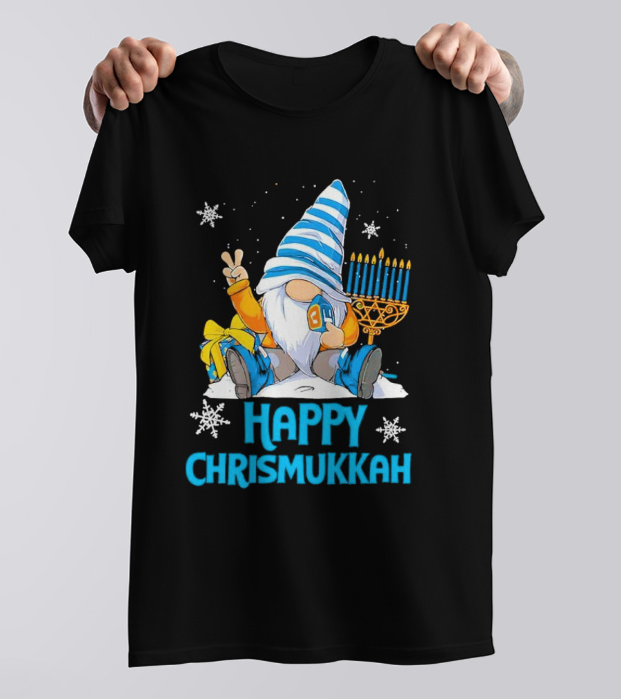 Happy Chrismukkah Gnome Menorah Snowflakes T-Shirt