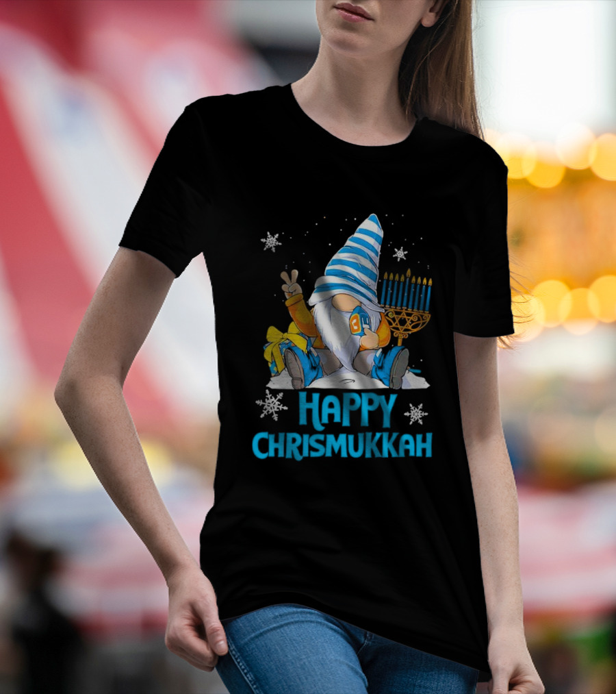 Happy Chrismukkah Gnome Menorah Snowflakes T-Shirt