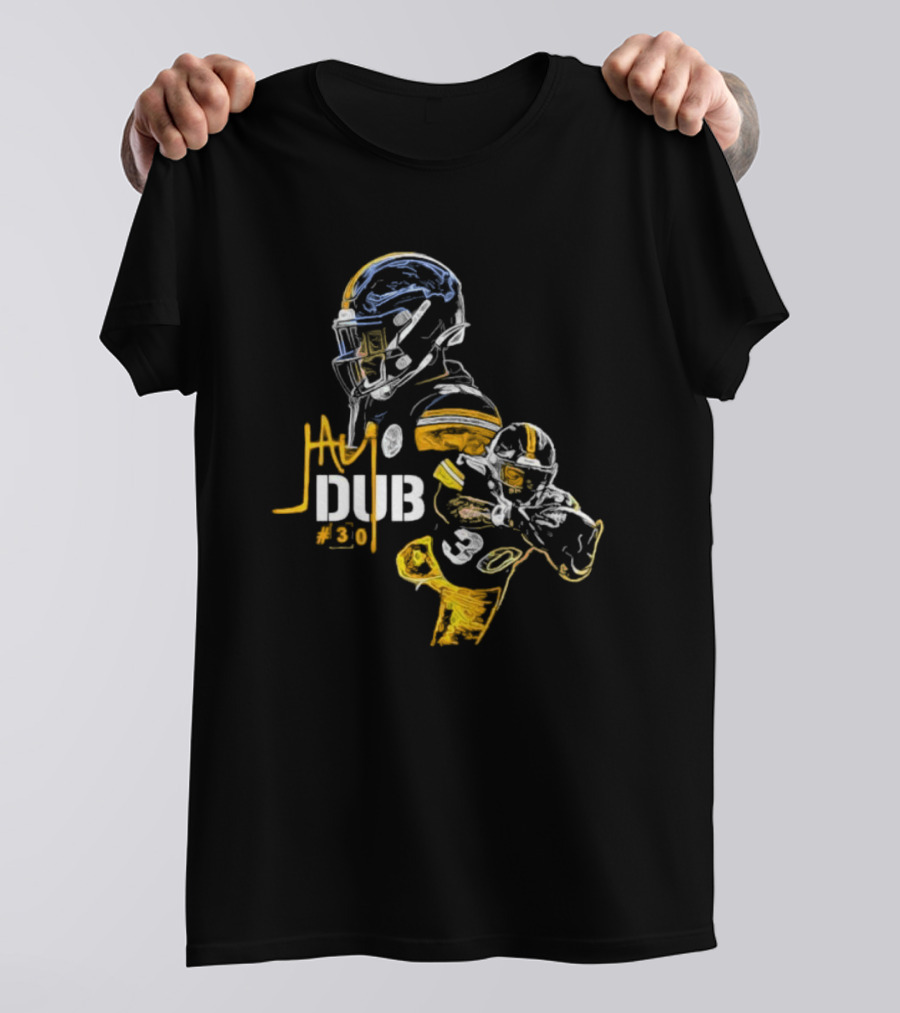 Jaylen Warren Jay Dub #30 Football Highlight Sketch T-Shirt