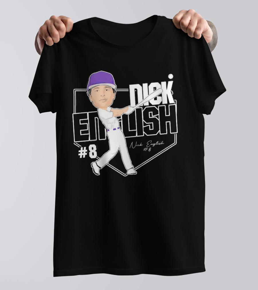 Nick English Caricature Signature Baseball Nick English #8 T-Shirt