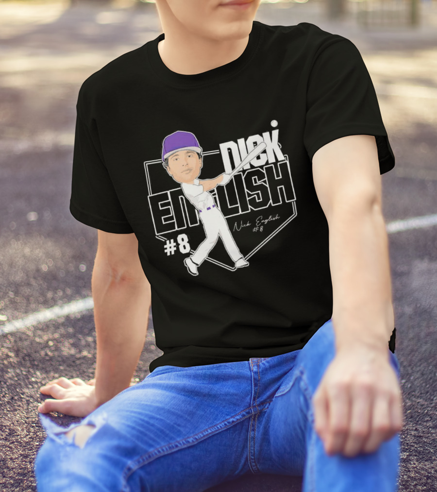 Nick English Caricature Signature Baseball Nick English #8 T-Shirt