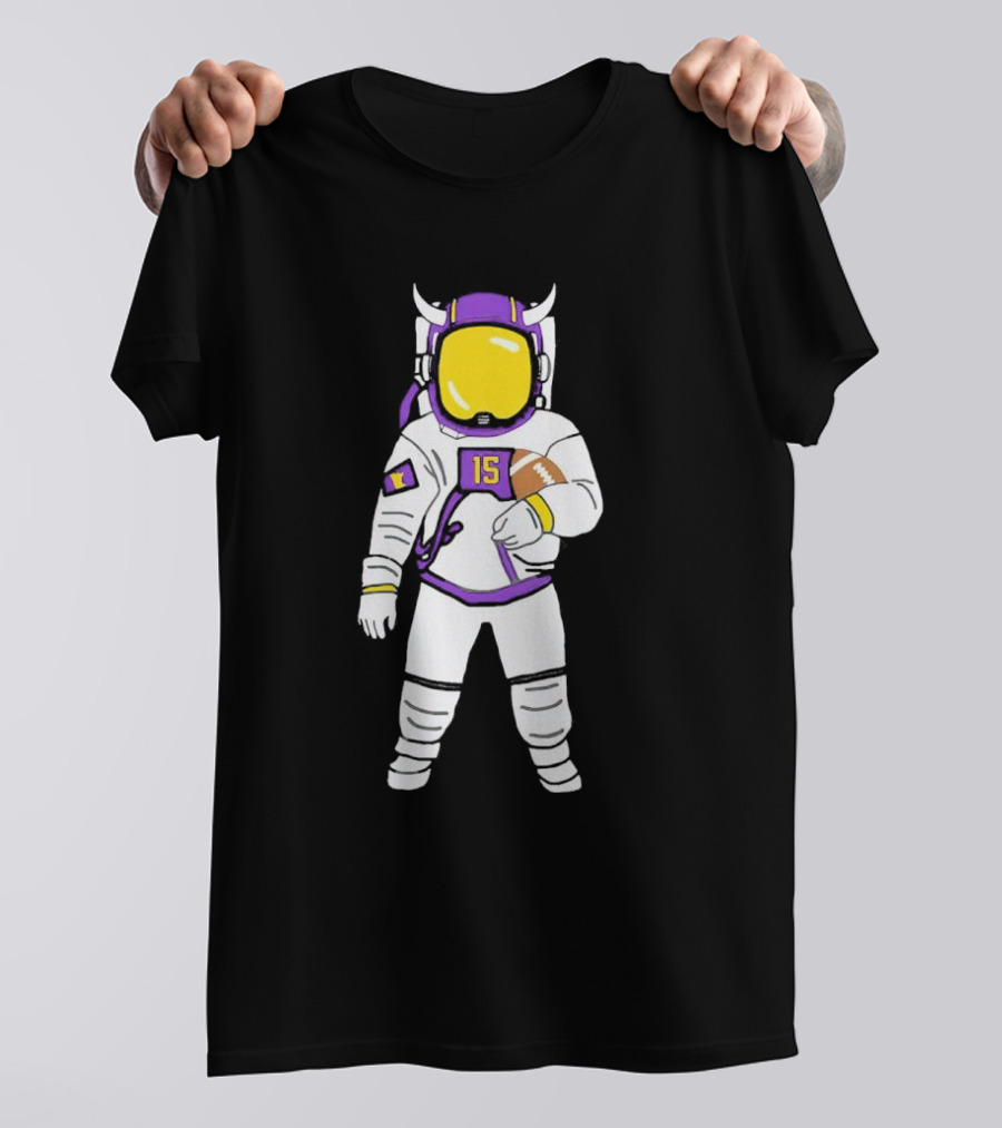 Passtronaut Minnesota Astronaut Football Purple 15 T-Shirt