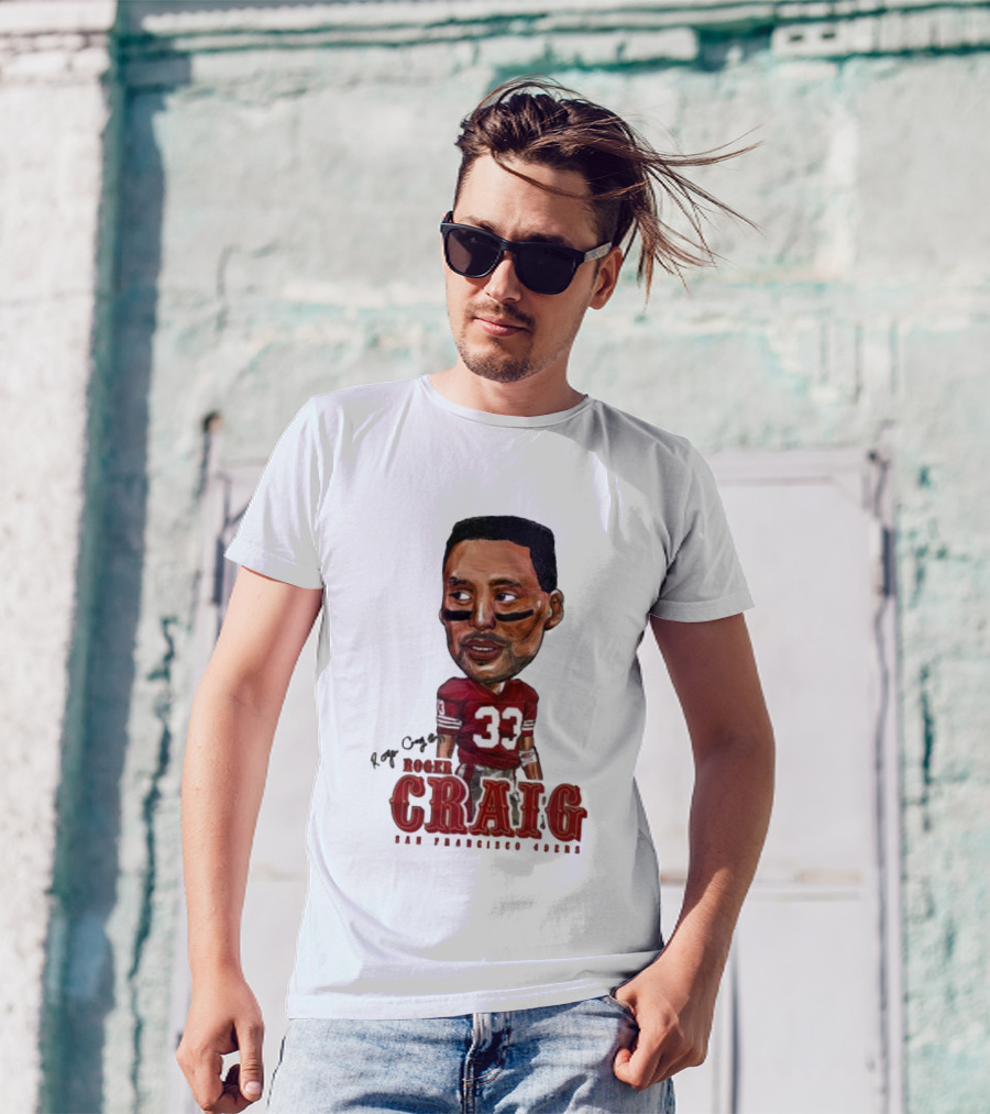 Roger Craig San Francisco 49ers 33 Big Head Character T-Shirt