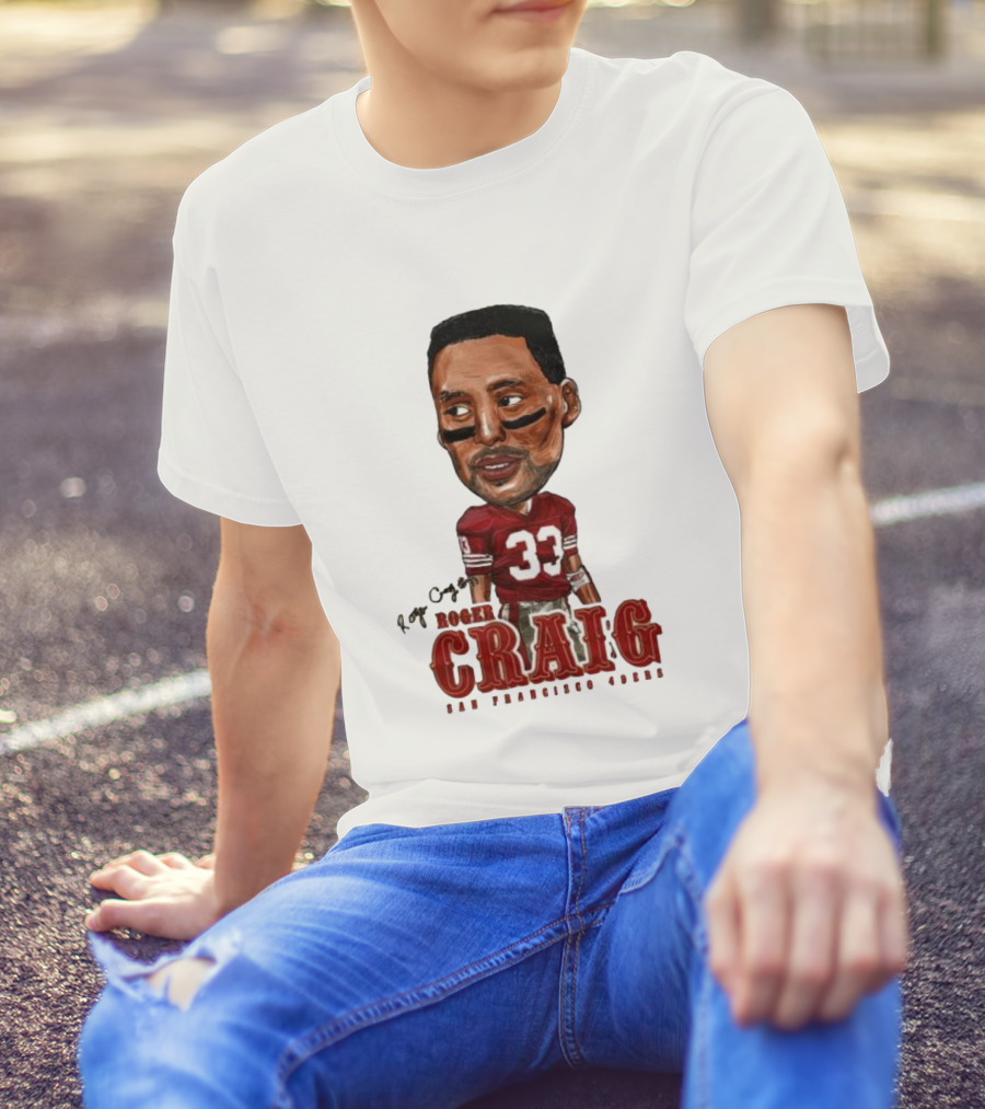 Roger Craig San Francisco 49ers 33 Big Head Character T-Shirt