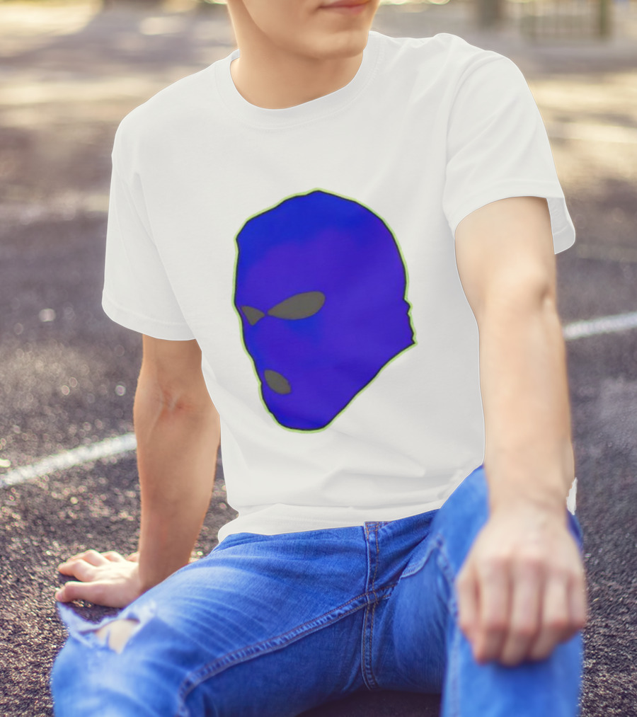 Seahawks Ski Mask Hoodie Graphic Blue Outline T-Shirt