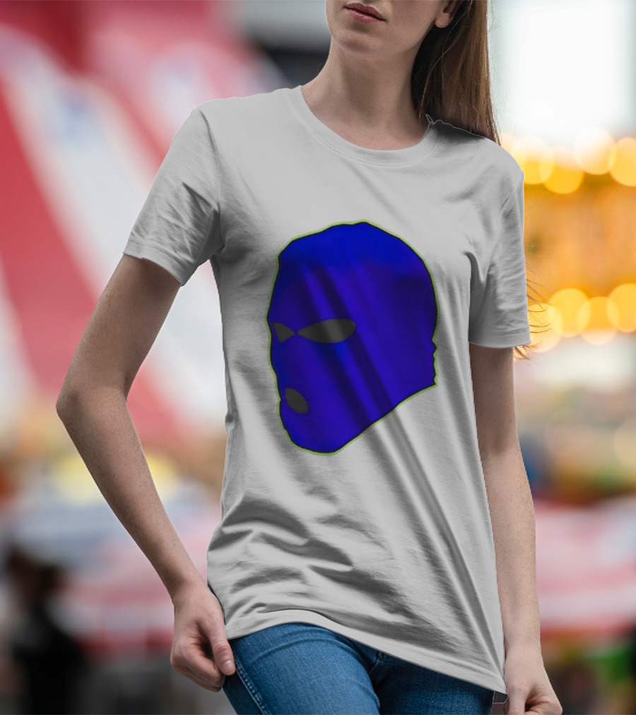 Seahawks Ski Mask Hoodie Graphic Blue Outline T-Shirt