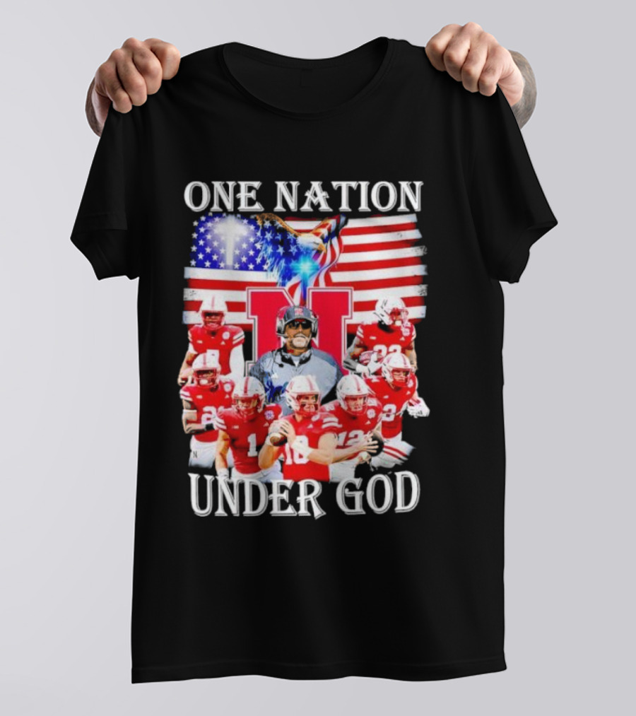 USA Flag One Nation Under God NC State Wolfpack Football Team Players T-Shirt