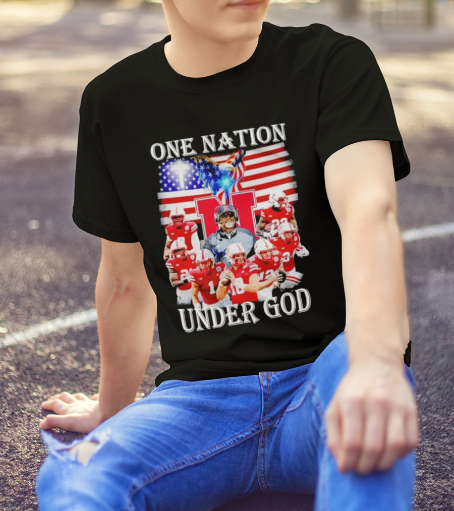 USA Flag One Nation Under God NC State Wolfpack Football Team Players T-Shirt