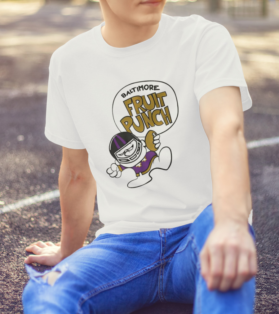 Baltimore Fruit Punch Football Character Purple And Gold T-Shirt