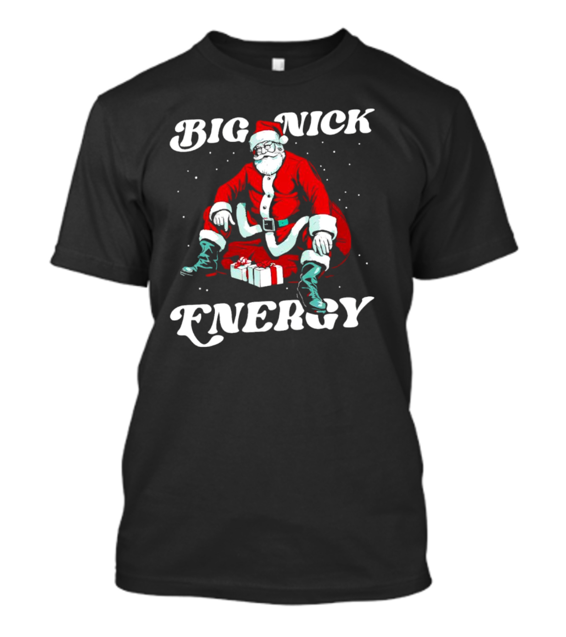 Big Nick Energy Santa Claus Christmas Retro Holiday Spirit T-Shirt