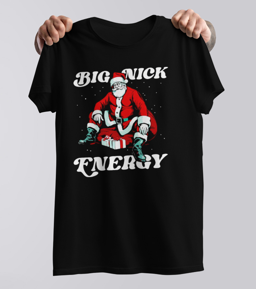 Big Nick Energy Santa Claus Christmas Retro Holiday Spirit T-Shirt
