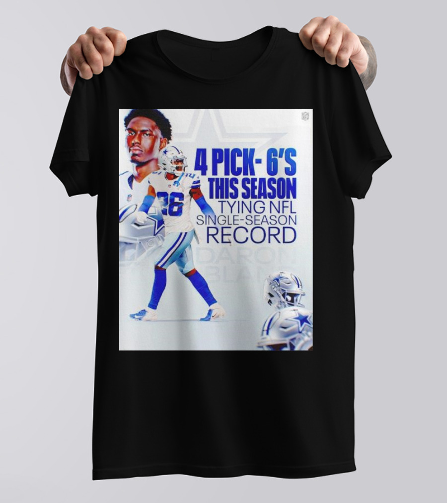 DaRon Bland 4 Pick-6's Tying NFL Single-Season Record Cowboys T-Shirt