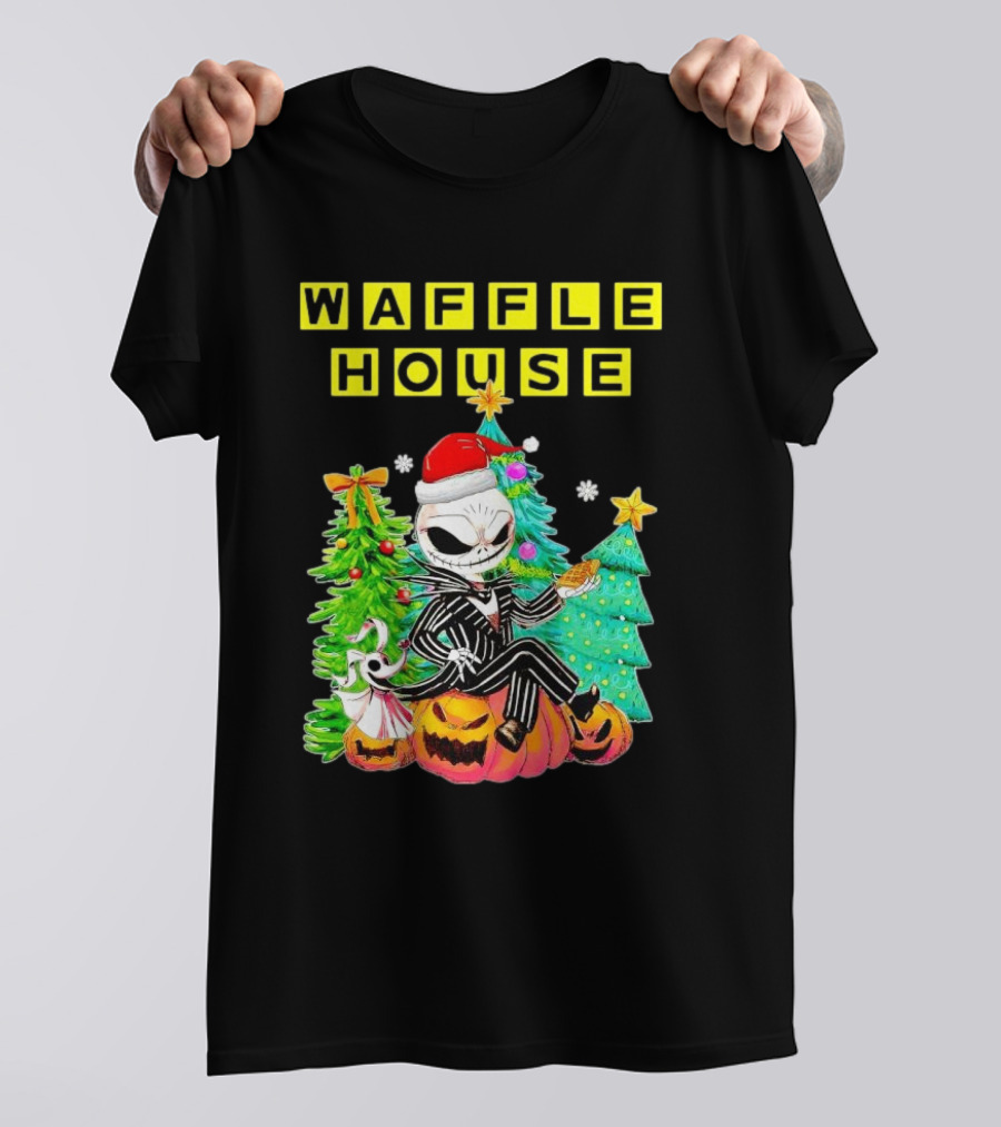 Waffle House Jack Skellington Christmas Tree Pumpkin T-Shirt