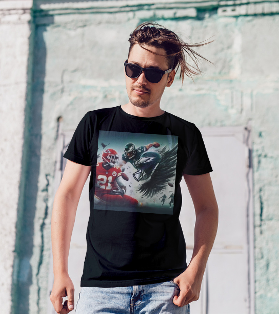 Mike Edwards Kansas City Chiefs Defensive Action Against Philadelphia Eagles Showdown T-Shirt