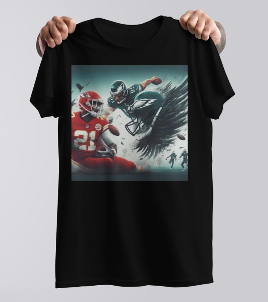 Mike Edwards Kansas City Chiefs Defensive Action Against Philadelphia Eagles Showdown T-Shirt