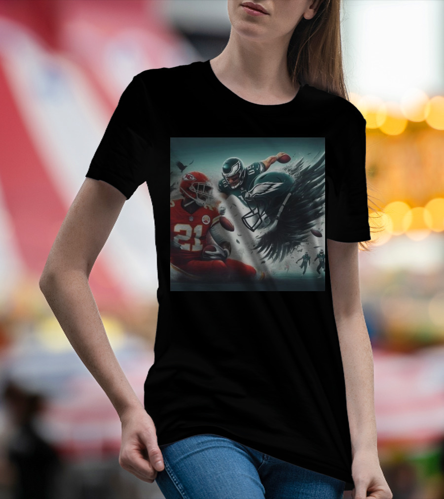 Mike Edwards Kansas City Chiefs Defensive Action Against Philadelphia Eagles Showdown T-Shirt