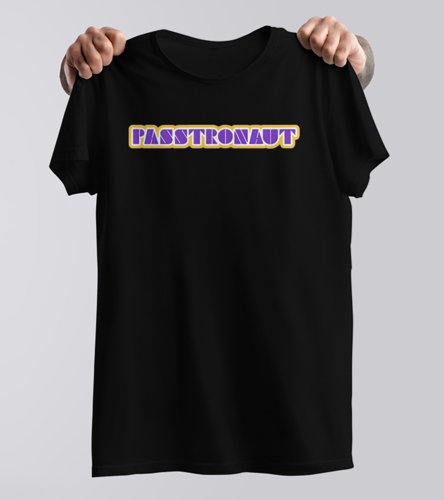 Minnesota Vikings Passtronaut Purple And Gold Text T-Shirt
