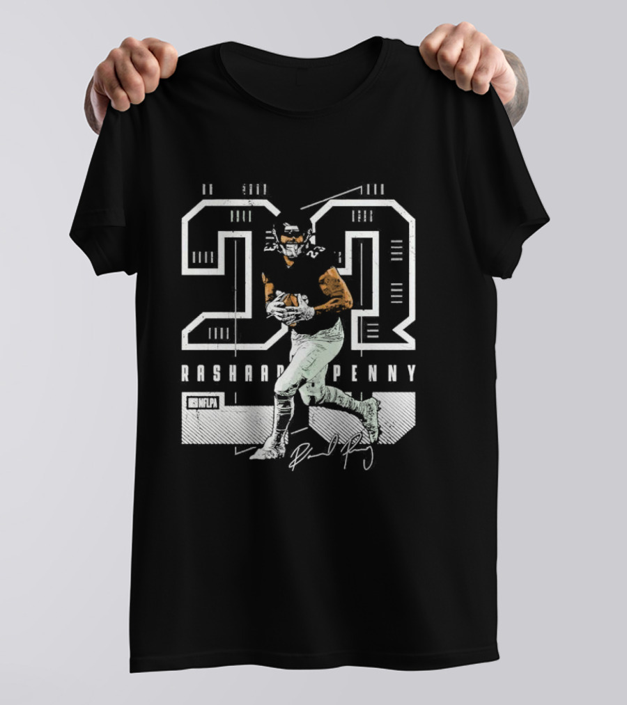 Rashaad Penny 23 NFLPA Philadelphia Football Signature T-Shirt