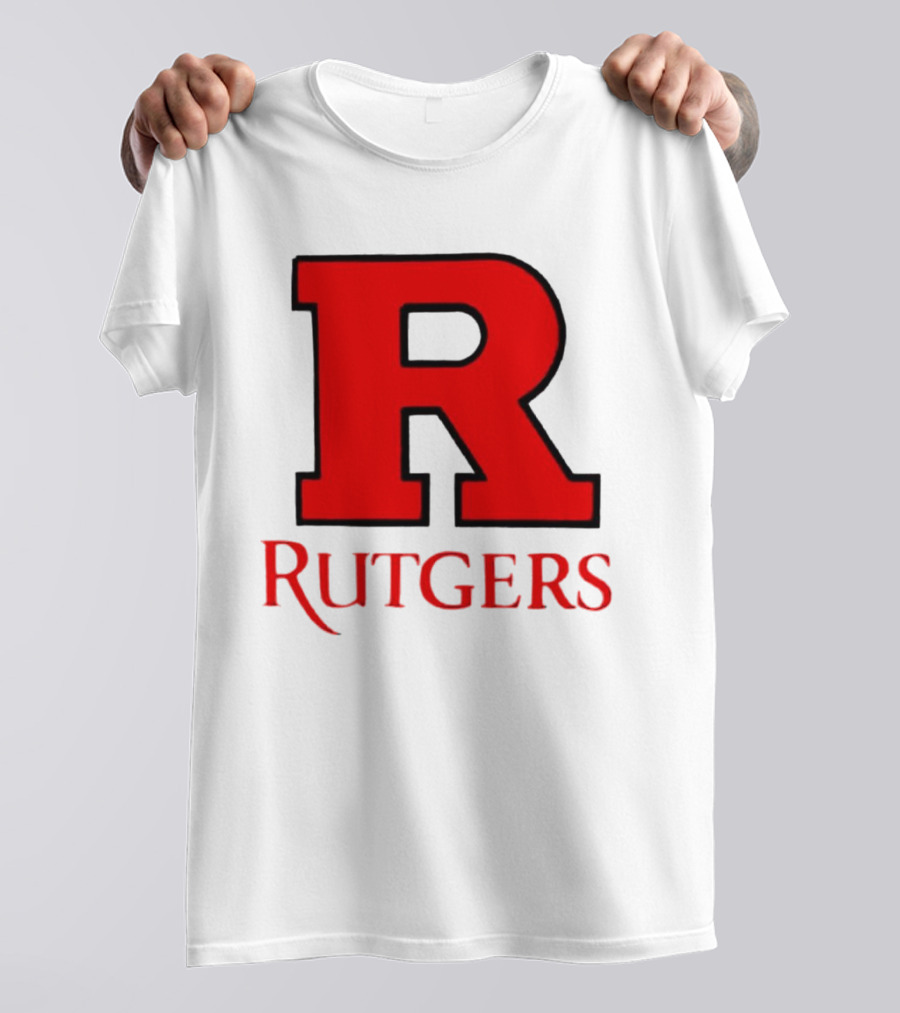 Rutgers University Red R Icon With Text T-Shirt