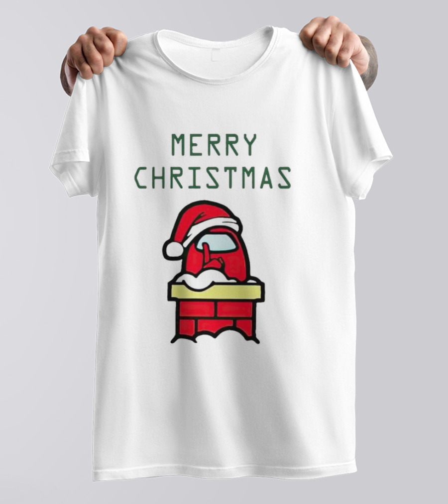 Merry Christmas Santa Among Us Chimney Character T-Shirt