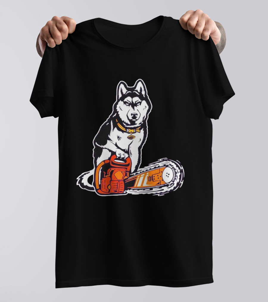 Washington Huskies Beaver Buster Chainsaw Dog T-Shirt