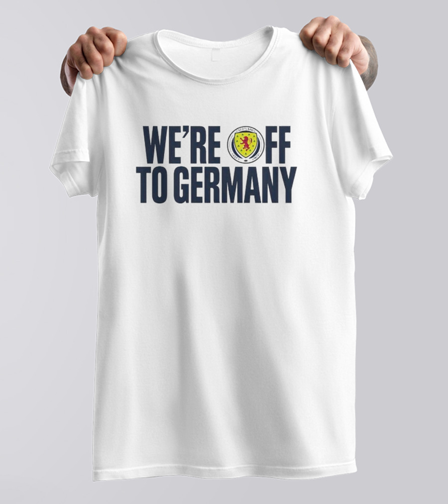 WE’RE OFF TO GERMANY Scottish Football Badge T-Shirt