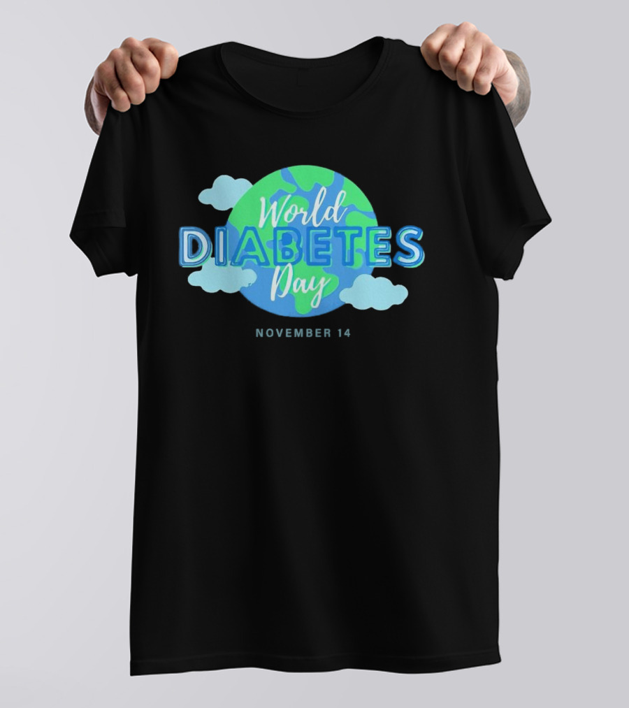 World Diabetes Day November 14 Earth And Clouds T-Shirt