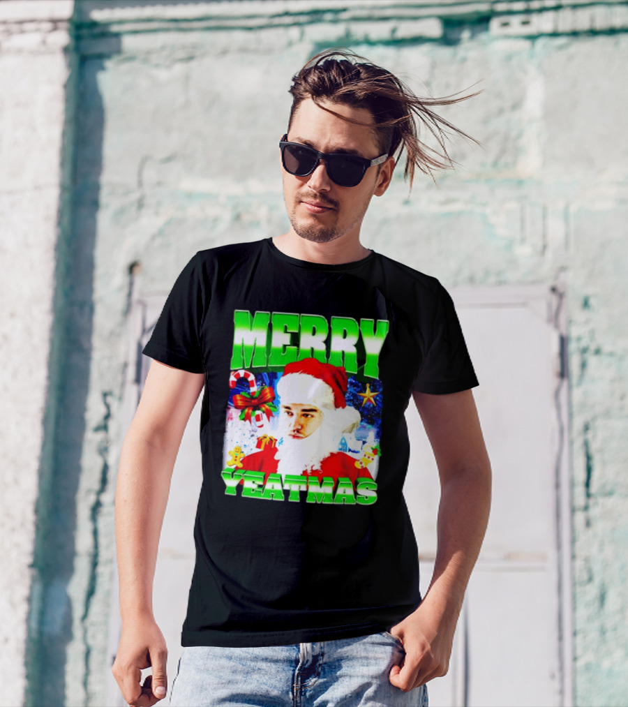 Merry Yeatmas Yeat Rapper Christmas Santa Claus Holiday T-Shirt