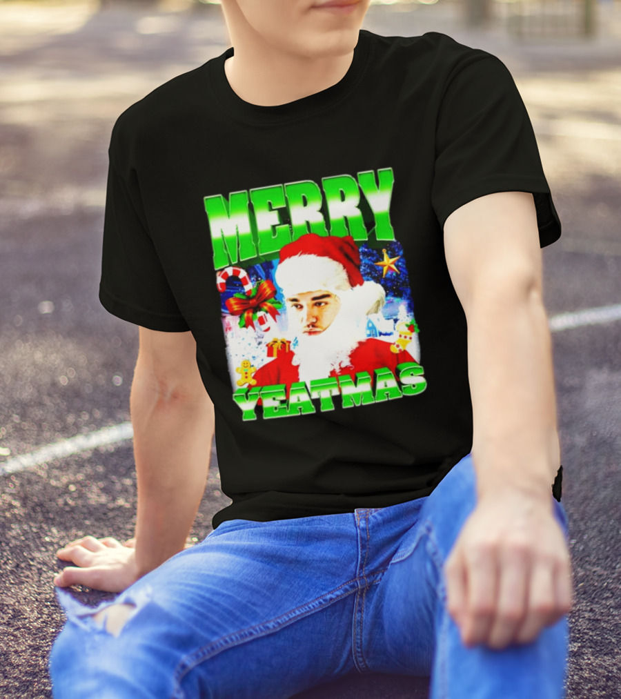 Merry Yeatmas Yeat Rapper Christmas Santa Claus Holiday T-Shirt