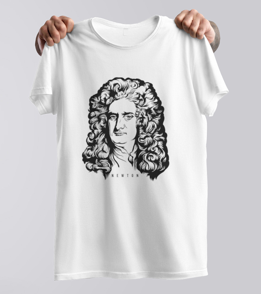 Newton Monochrome Portrait With Curling Hair T-Shirt
