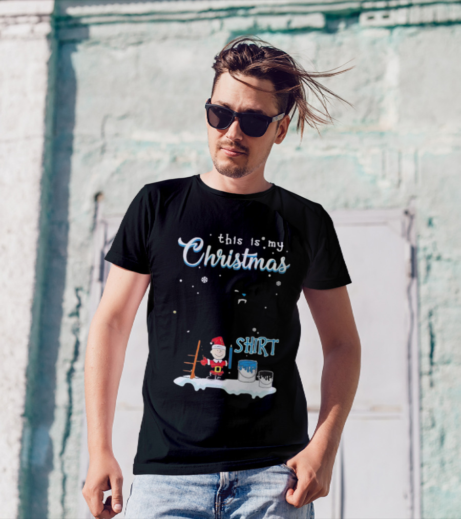 Snoopy And Charlie Brown This Is My Christmas Carolina Panthers T-Shirt