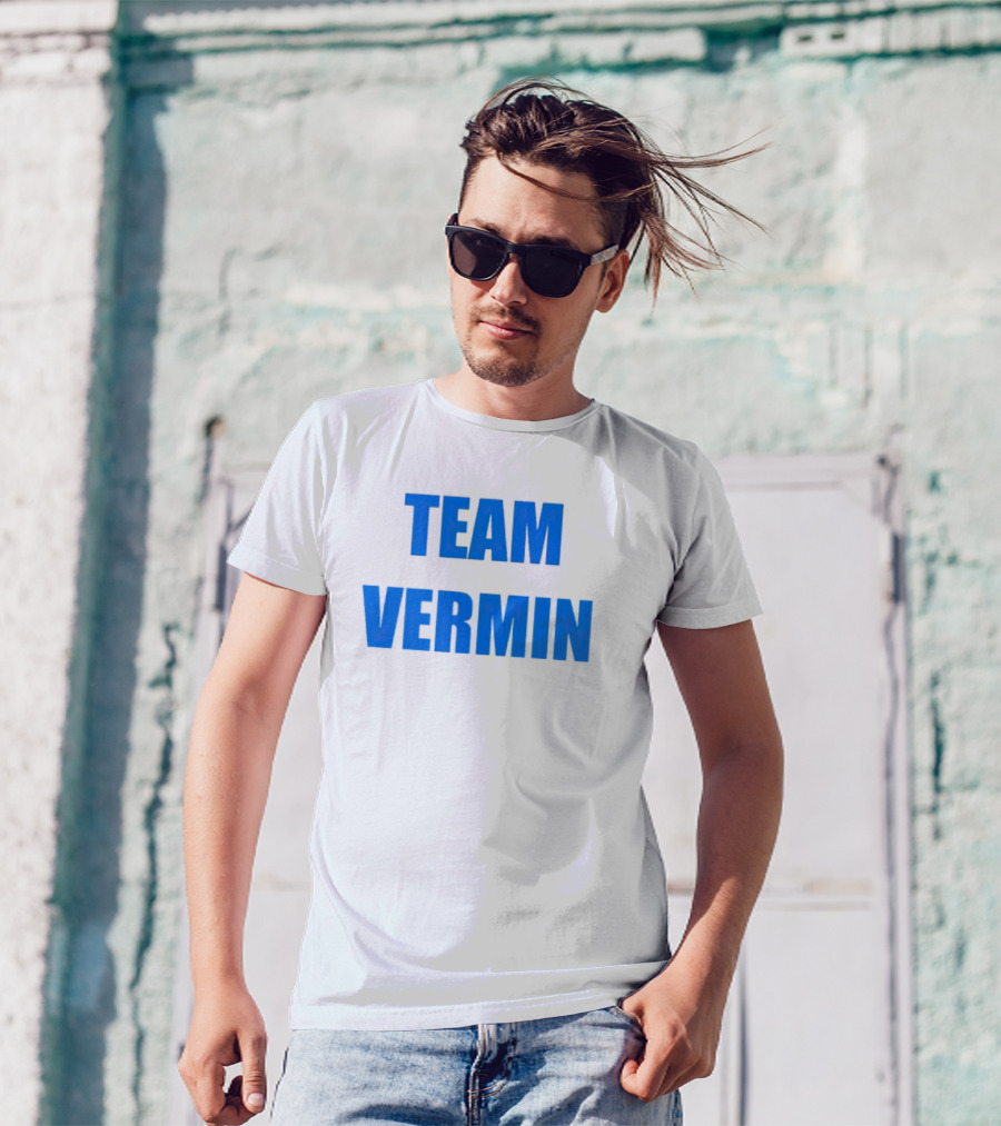 Team Vermin Bold Blue Text T-Shirt
