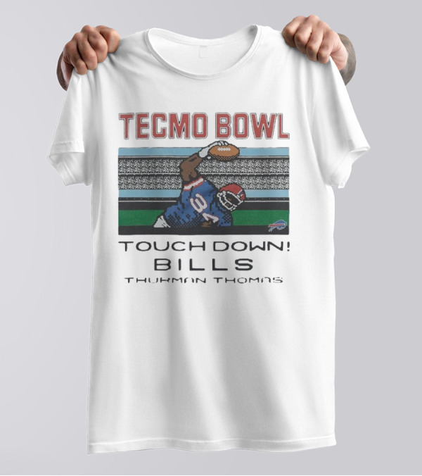 Tecmo Bowl Touchdown Bills Thurman Thomas Retro Football Pixel T-Shirt